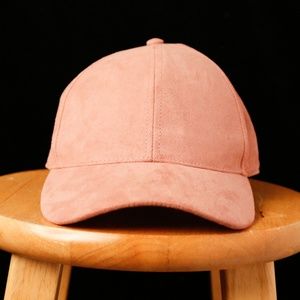 Pink Faux Suede Hat